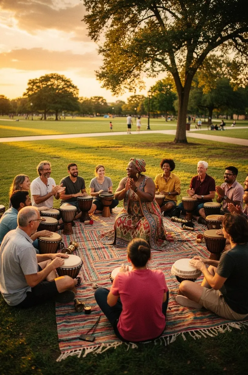 Travelers engaging in cultural exchange with locals