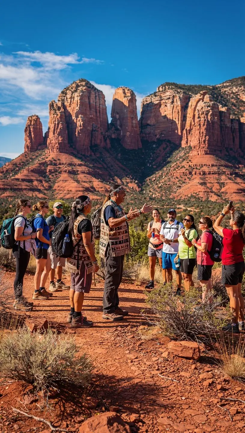 Cultural tour participants engaging in community workshops.